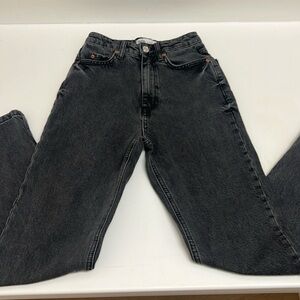 Zara High Rise Black Wash Jeans